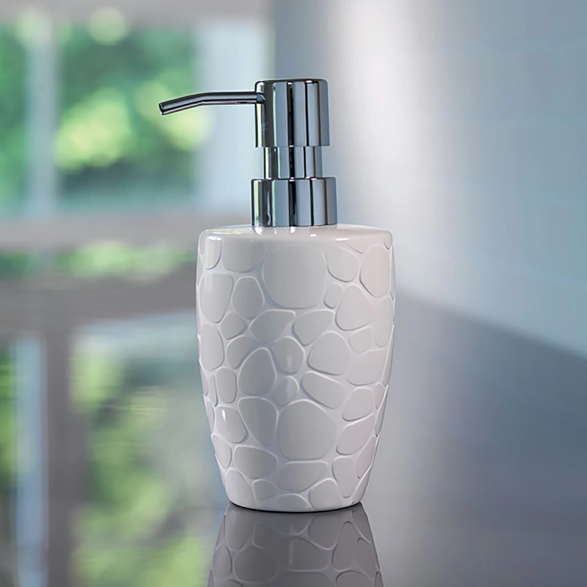 Дозатор для жидкого мыла Spirella Darwin Pebble, белый фото 2