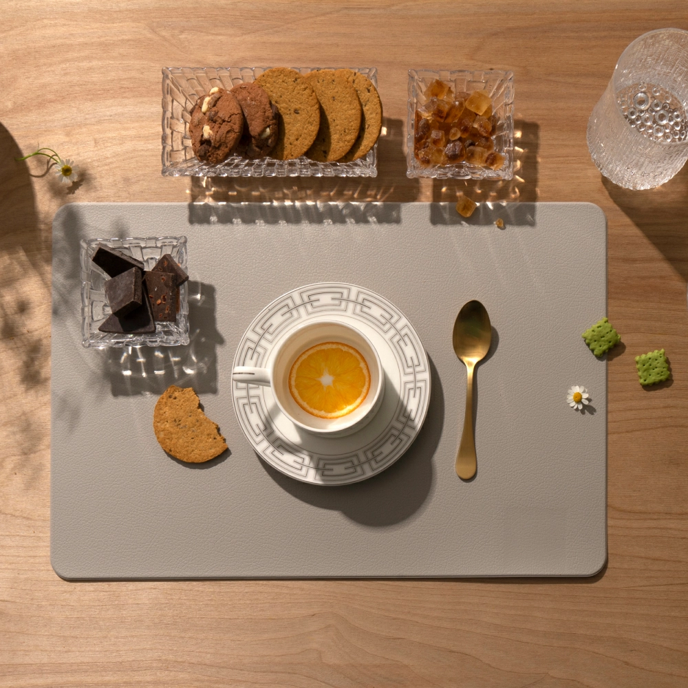 Салфетка сервировочная Zapel Eco Leather light grey фото 5