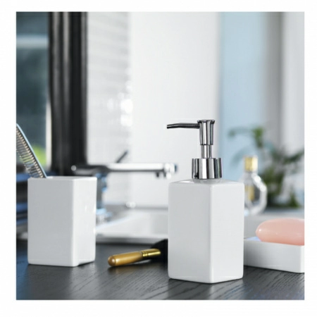 Стакан для зубных щеток Spirella Quadro, белый фото 2